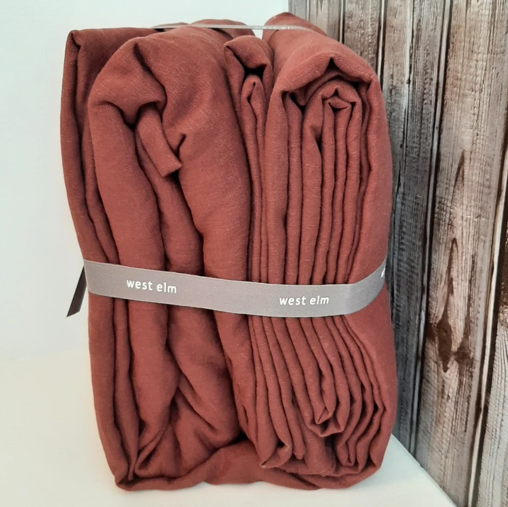 West Elm European Flax Linen King Sheet Set